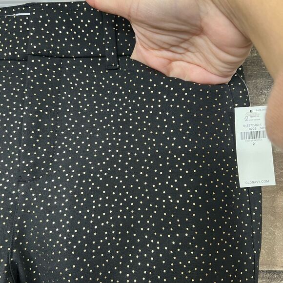 NWT OLD NAVY High-Waisted Pixie Foil-Dot Ankle Pants - Size 2 - Picture 4 of 6